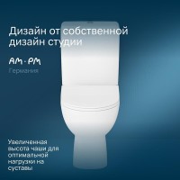 Напольный унитаз-компакт Am.Pm X-Joy 2.0 C85A8601SC, безободковый, с сиденьем микролифт, белый