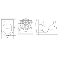 Подвесной безободковый унитаз Am.Pm Func C8F1700MWSC FlashClean, с сиденьем микролифт, белый матовый