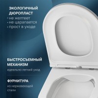 Подвесной безободковый унитаз Am.Pm Func C8F1700MWSC FlashClean, с сиденьем микролифт, белый матовый