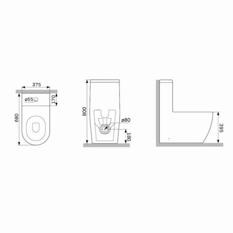 Унитаз-моноблок Am.Pm Func C8F8900SC, безободковый, с сиденьем микролифт, белый