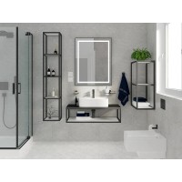 Консоль под раковину Cezares Cadro-100/46/30-1C-SO-MET-ST, 100 см, подвесная, черный матовый