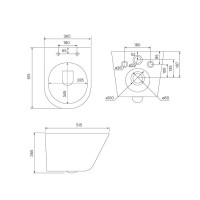 Унитаз подвесной Iddis Calipso CALR3BMi25 Rimless безободковый, крышка микролифт, черный