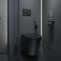 Унитаз подвесной Iddis Calipso CALR3BMi25 Rimless безободковый, крышка микролифт, черный