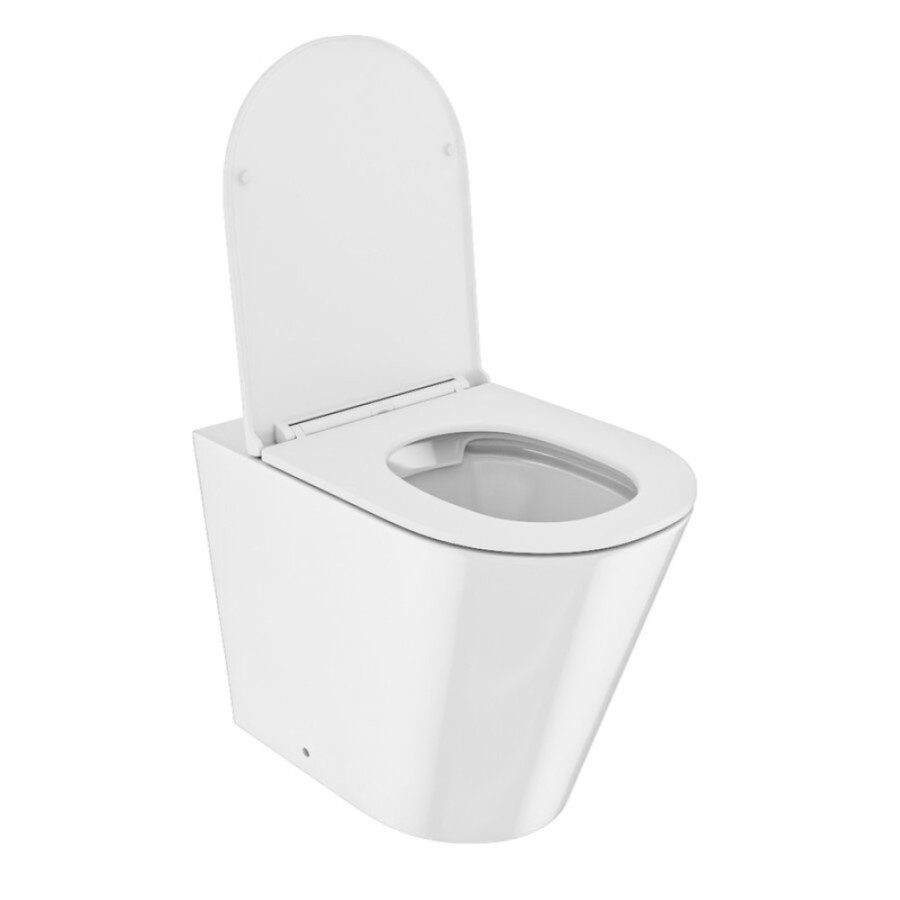 Приставной безободковый унитаз Iddis Calipso CALRDSEi26 Rimless, крышка микролифт, белый