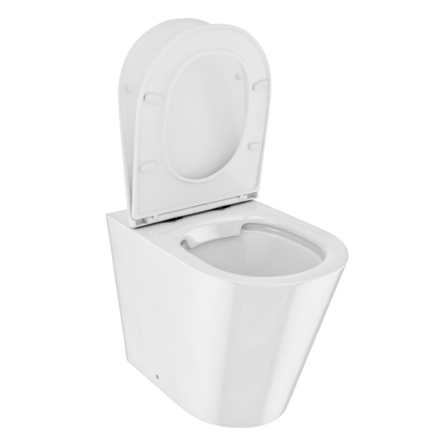 Приставной безободковый унитаз Iddis Calipso CALRDSEi26 Rimless, крышка микролифт, белый