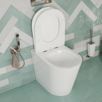 Приставной безободковый унитаз Iddis Calipso CALRDSEi26 Rimless, крышка микролифт, белый
