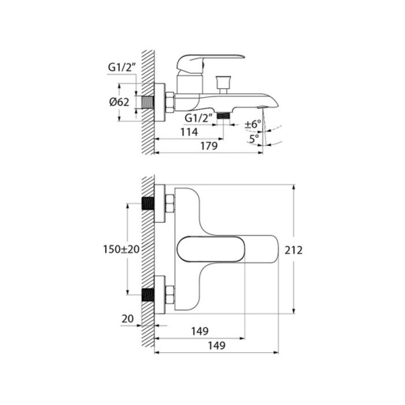 Смеситель Iddis Calipso CALSB00i02WA для ванны, белый/хром
