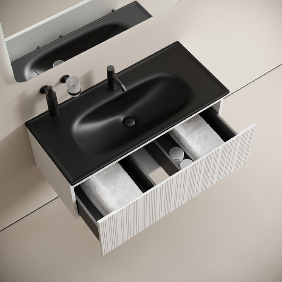 Тумба под раковину Sancos Code CD100W, 100 см, подвесная, белая