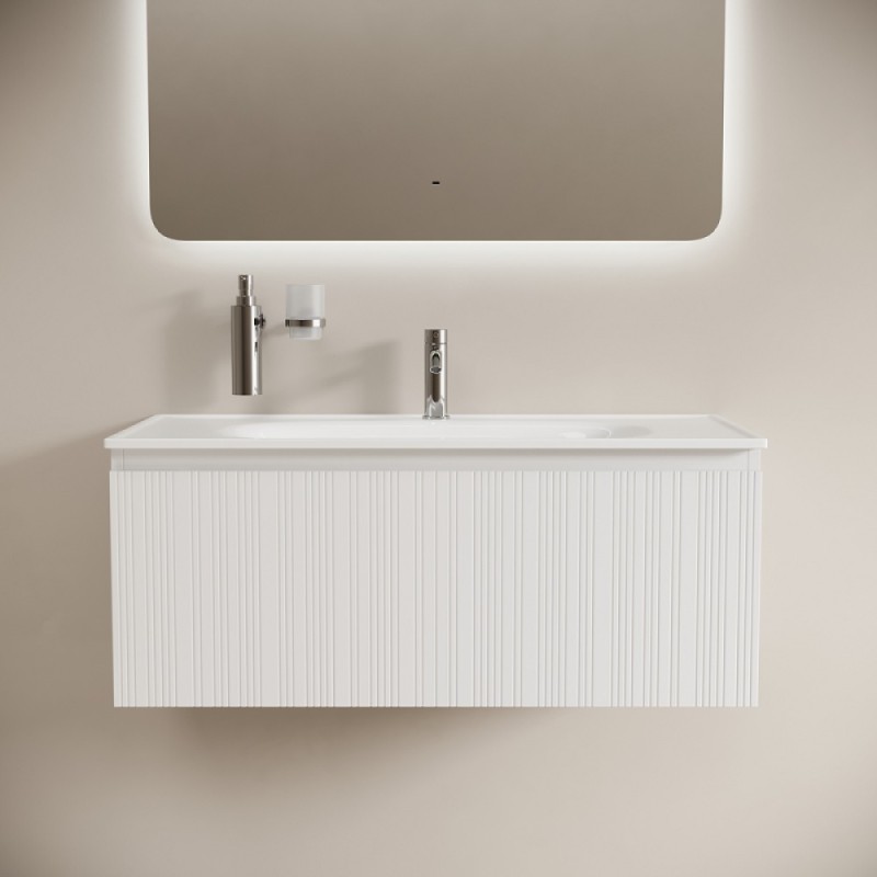 Тумба под раковину Sancos Code CD100W, 100 см, подвесная, белая
