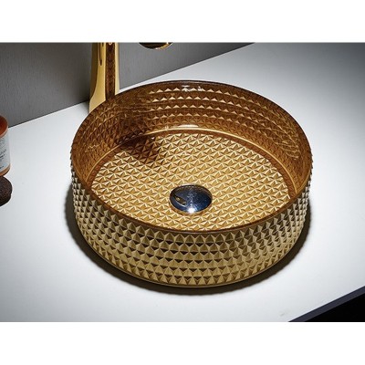 Раковина Ceramalux GL05 стекло золото