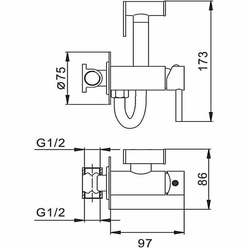 Гигиенический душ со смесителем CeramaLux KRS/006 Бронза