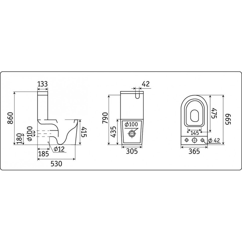 Унитаз напольный CeramaLux 2178