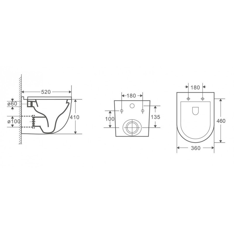 Унитаз подвесной CeramaLux 2198MW