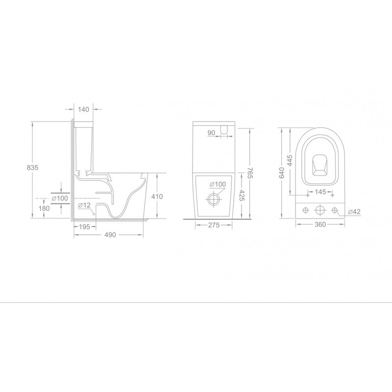 Унитаз напольный CeramaLux 2178 MB