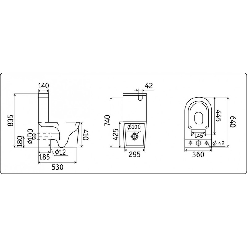 Унитаз напольный CeramaLux 2178 -18