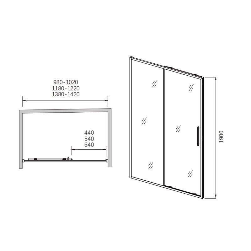 Душевая дверь CeramaLux раздвижная CL907-120