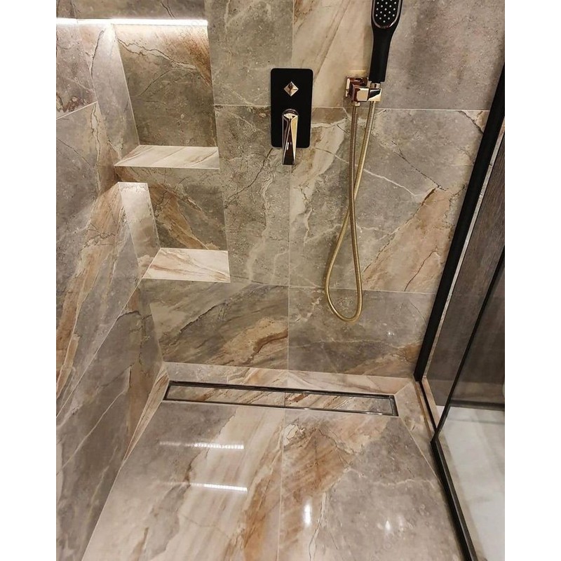 Трап CL6138GG/80 Ceramalux оружейная сталь ,  щелевой, нерж.сталь, 800 мм