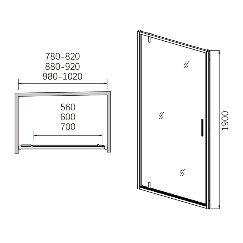 Душевая дверь CeramaLux распашная CL1020-100