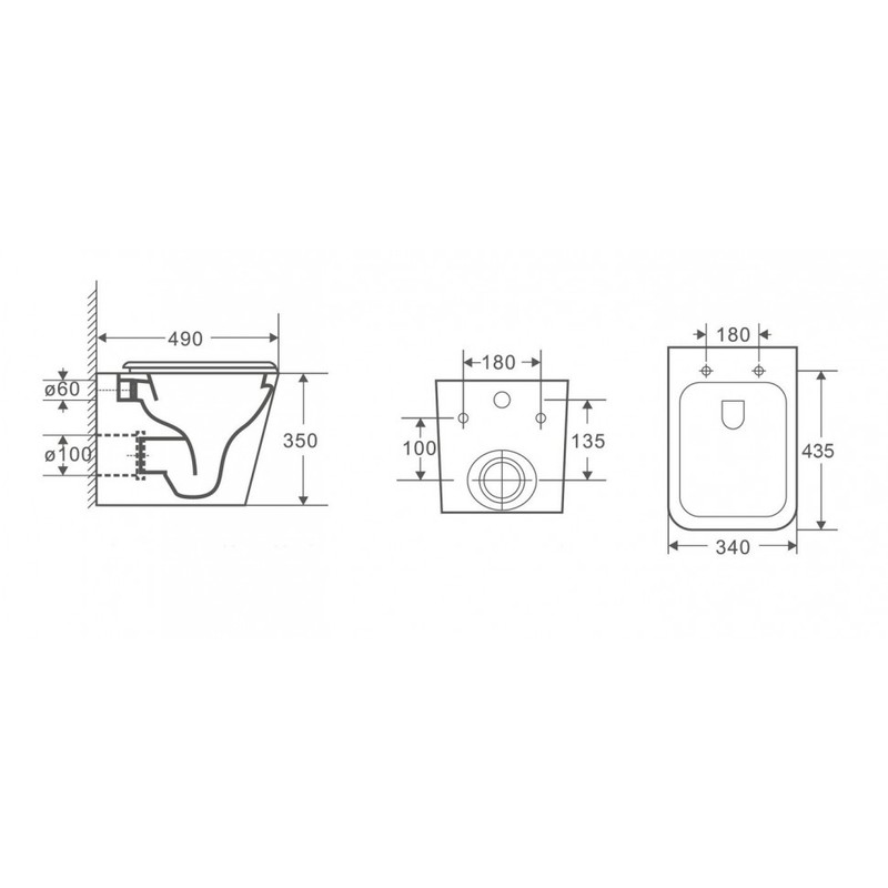 Унитаз подвесной CeramaLux 5171 MW
