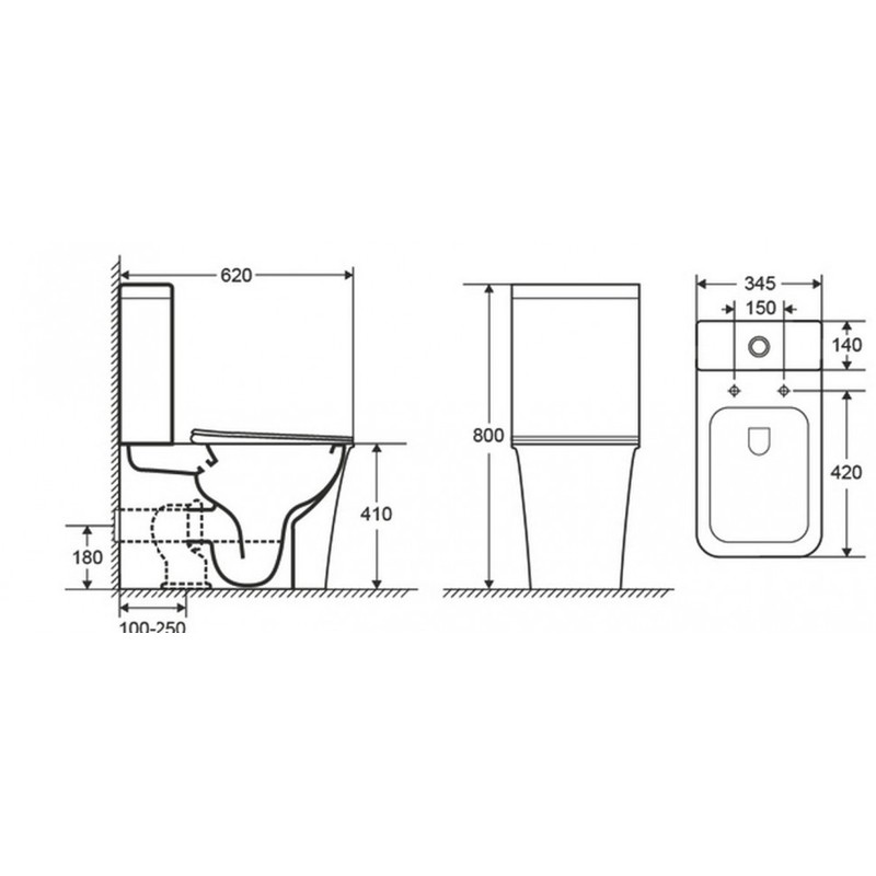 Унитаз напольный CeramaLux 1222A