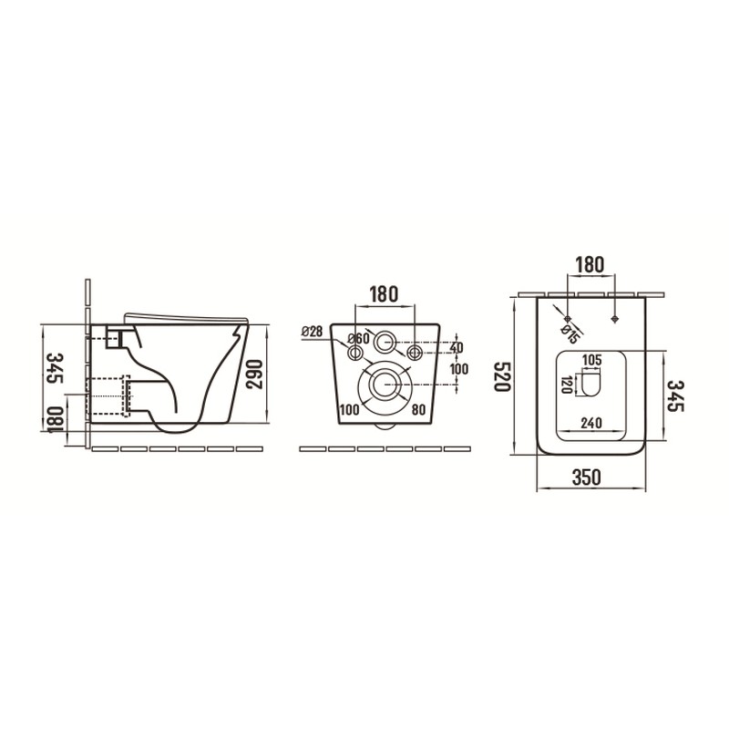 Унитаз подвесной Ceramalux 5170 MC