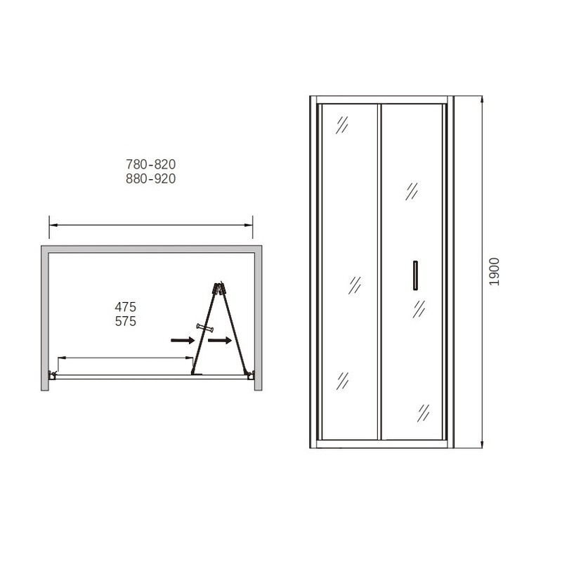 Душевая дверь CeramaLux сдвижная CL935-80
