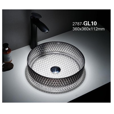 Раковина Ceramalux GL10 стекло белый-графит