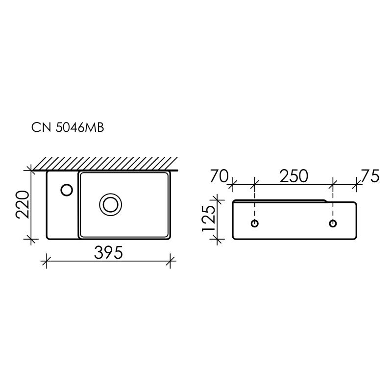 Рукомойник Ceramicanova Element CN5046MB L черная матовая