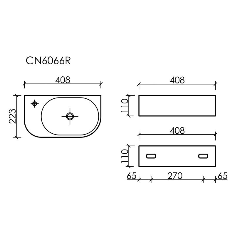 Рукомойник Ceramicanova Element CN6066R белый глянцевый
