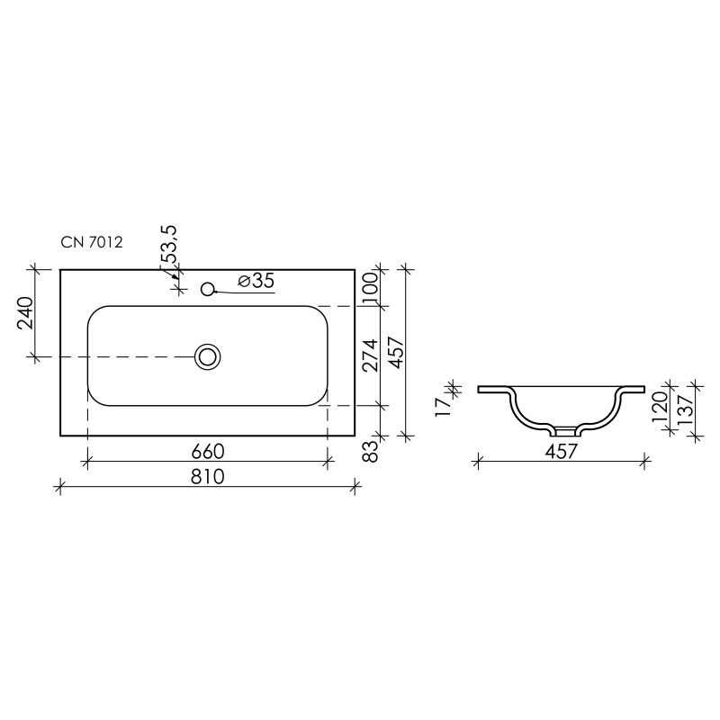 Мебельная раковина Ceramicanova Element CN7012 80 белая