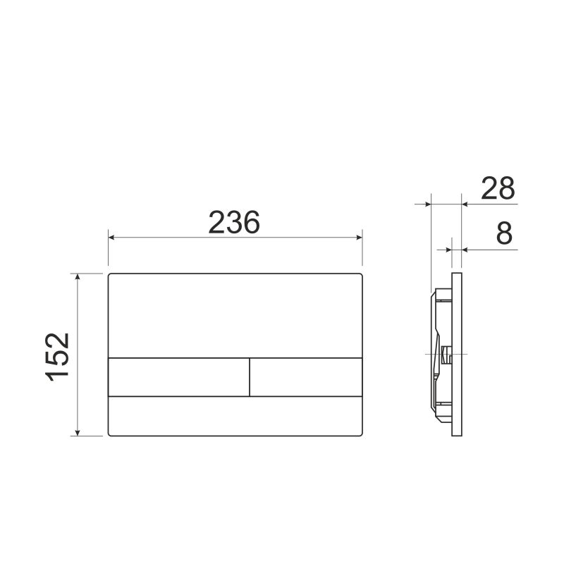Система инсталляции для унитазов Ceramicanova Envision Flat CN1002CH кнопка хром