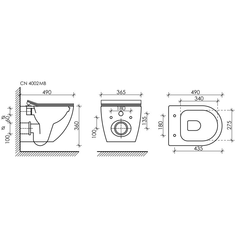 Комплект унитаза с инсталляцией Ceramicanova Metropol CN4002MB_1002CH_1000 с сиденьем Микролифт и клавишей смыва Хром