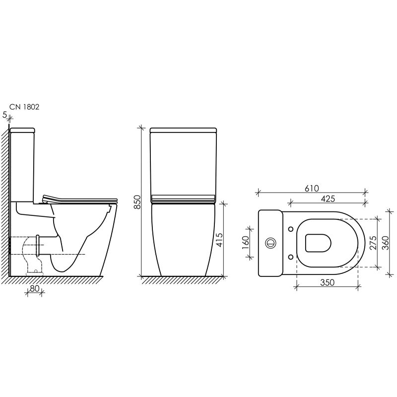 Унитаз-компакт Ceramicanova Highlight Rimless CN1802