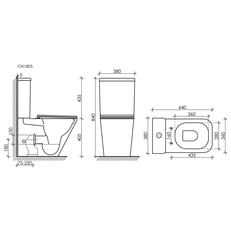 Унитаз-компакт Ceramicanova Cubic CN1803 с микролифтом, безободковый