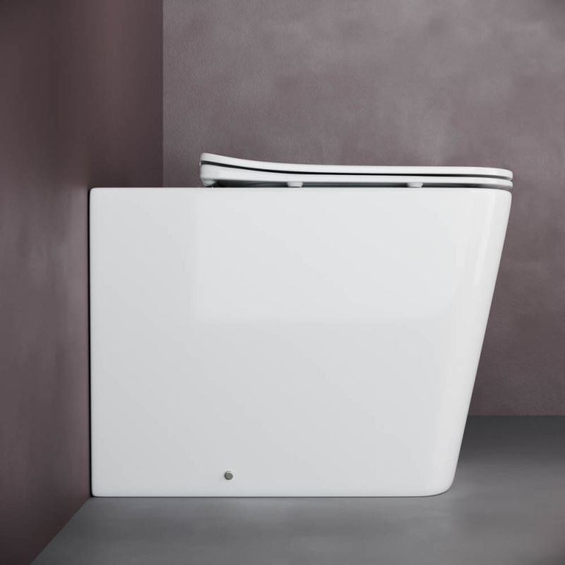 Унитаз приставной Ceramicanova Cubic Rimless CN1809 с микролифтом, безободковый