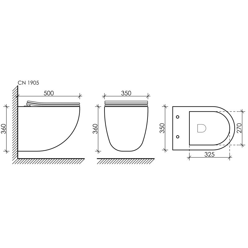 Унитаз подвесной Ceramicanova Mono CN1905 безободковый