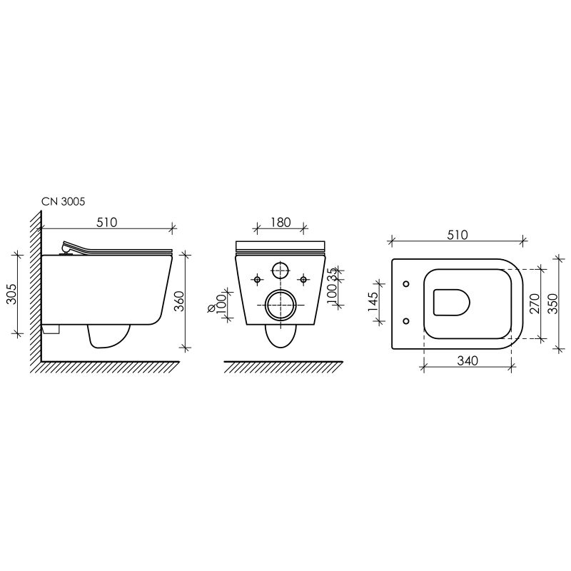 Унитаз подвесной Ceramicanova New Day CN3005 с микролифтом, безободковый
