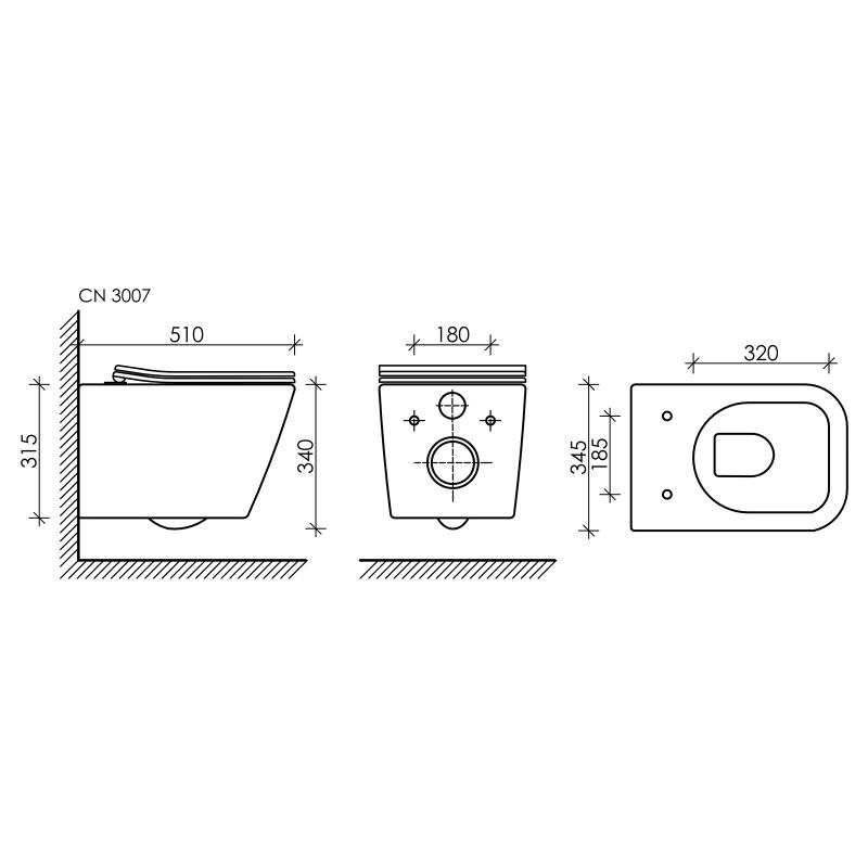 Унитаз подвесной Ceramicanova Metric CN3007MB