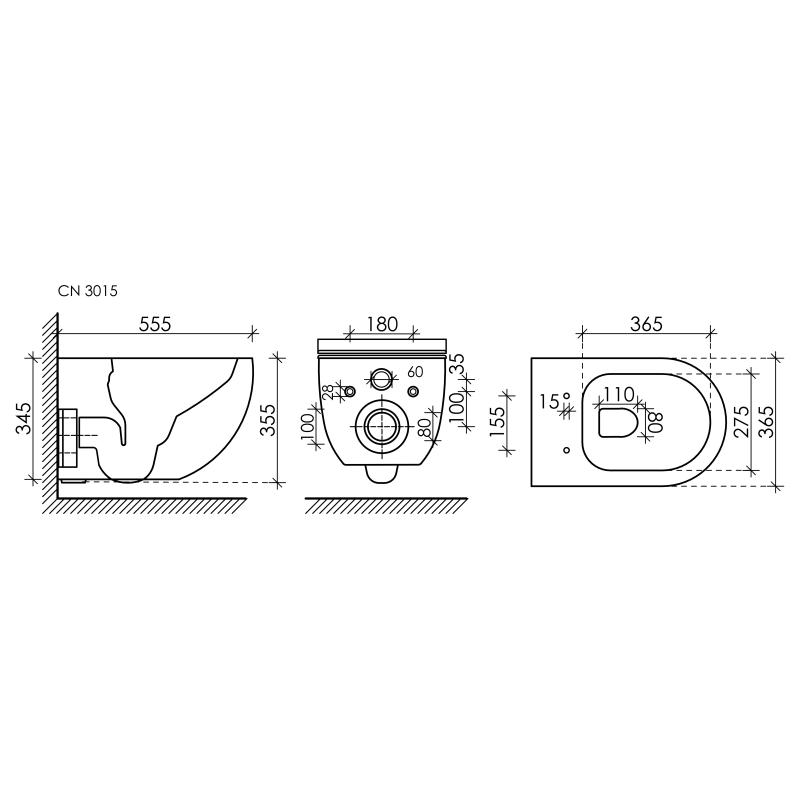 Унитаз подвесной Ceramicanova Long CN3015