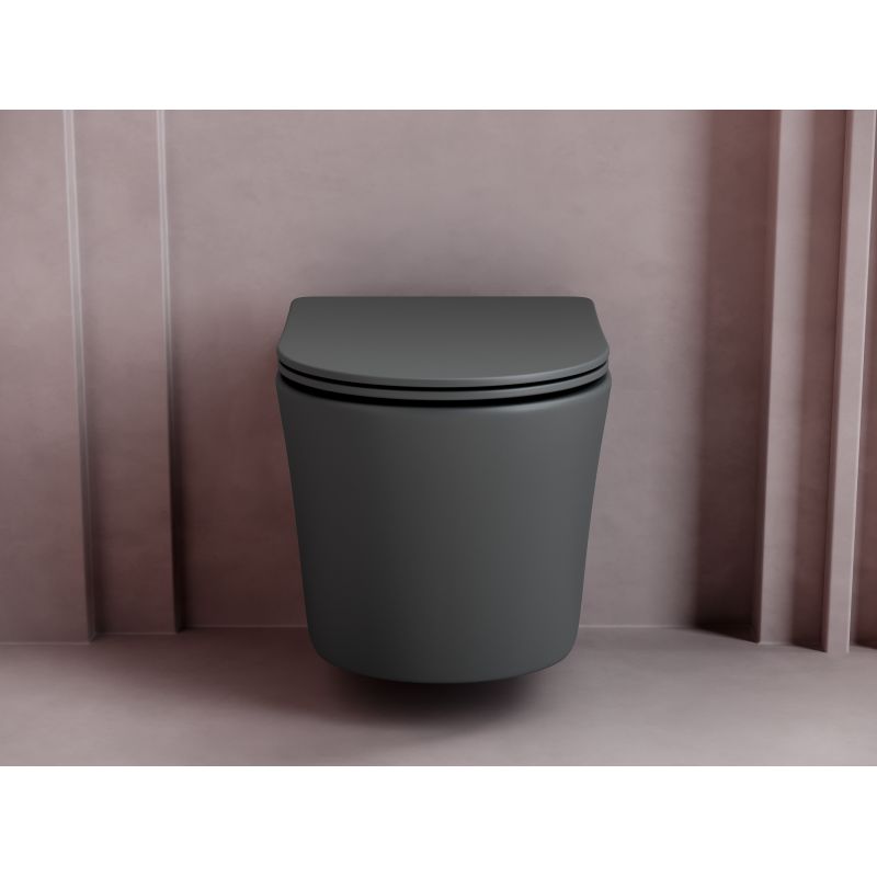 Унитаз подвесной Ceramicanova Balearica Rimless CN6000MDH темный антрацит матовый