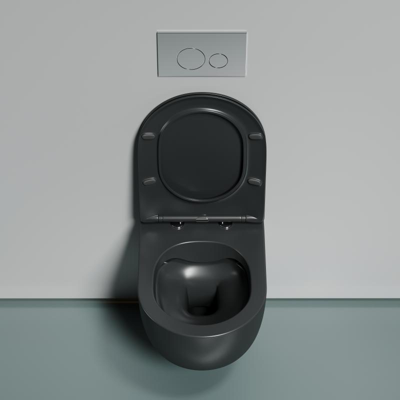 Унитаз подвесной Ceramicanova Modena Rimless CN6063MDH темный антрацит