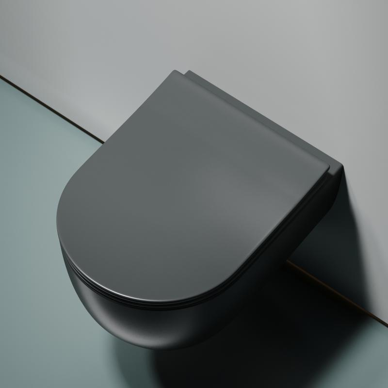 Унитаз подвесной Ceramicanova Modena Rimless CN6063MDH темный антрацит