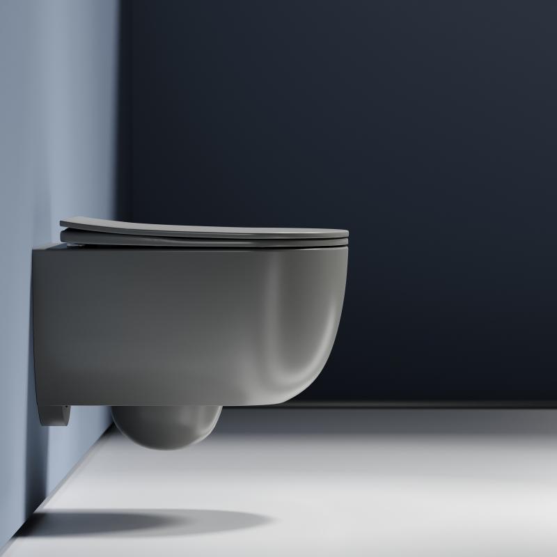 Унитаз подвесной Ceramicanova Modena Rimless CN6063MH, антрацит