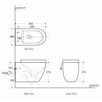 Подвесной безободковый унитаз Aquanet Cetus 287008-BW, крышка микролифт Slimseat, цвет черный