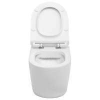 Подвесной безободковый унитаз Aquanet Rimless Cetus-W BL-102N-WHT (211908), крышка микролифт Slimseat, цвет белый