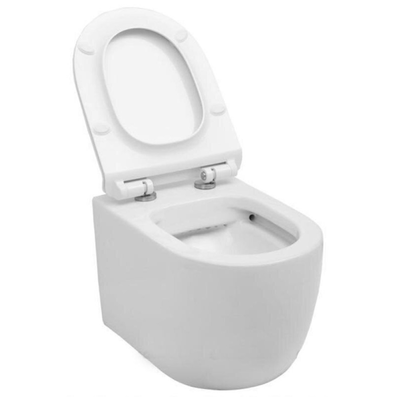 Подвесной безободковый унитаз Aquanet Rimless Cetus-W BL-102N-WHT (211908), крышка микролифт Slimseat, цвет белый