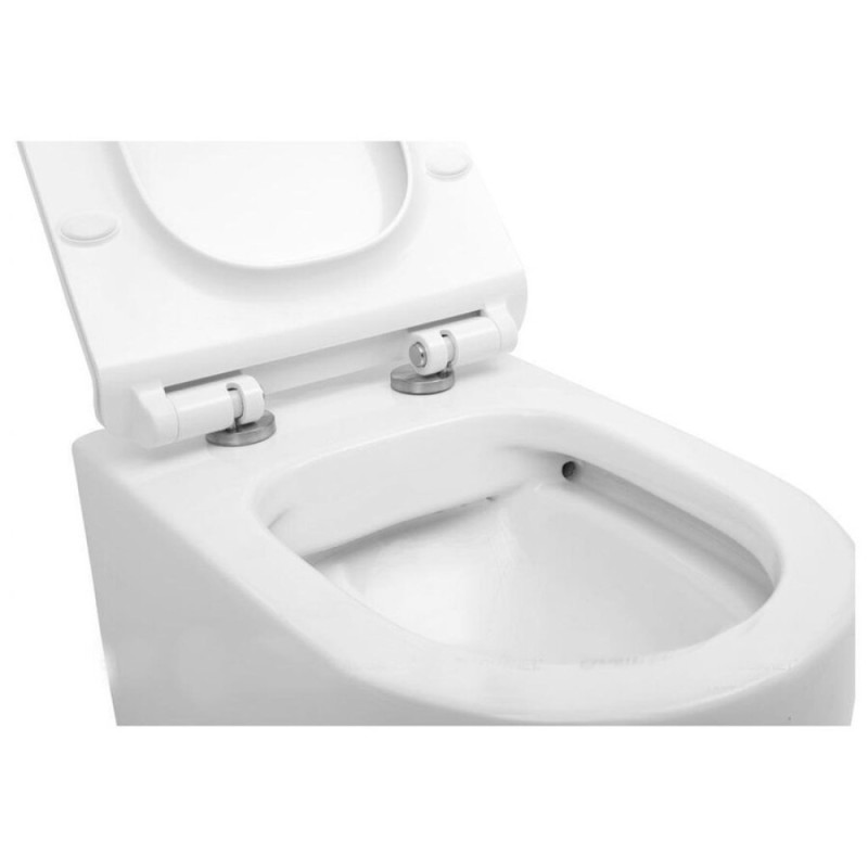 Подвесной безободковый унитаз Aquanet Rimless Cetus-W BL-102N-WHT (211908), крышка микролифт Slimseat, цвет белый
