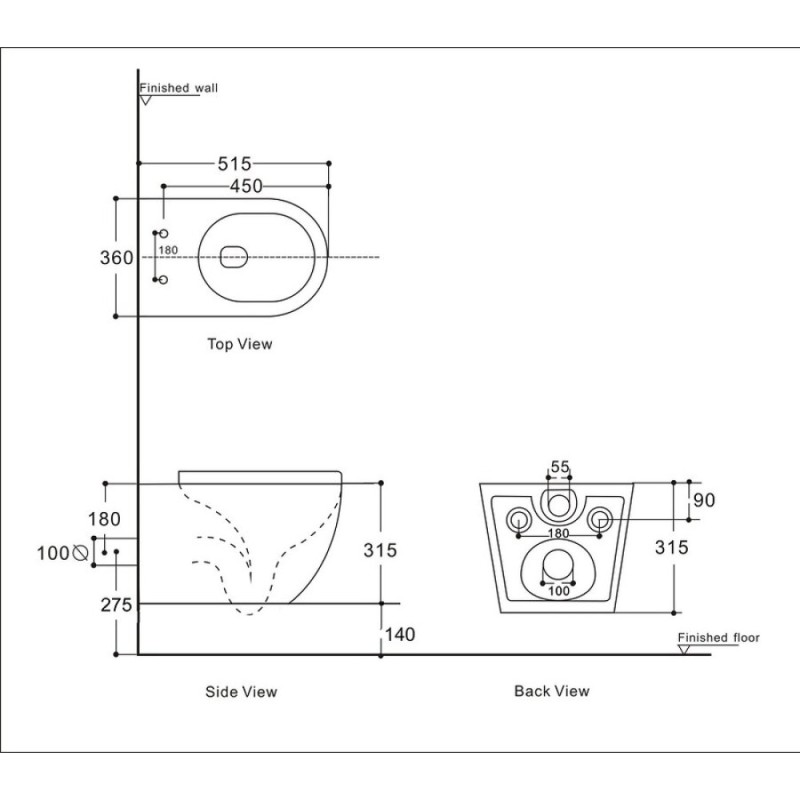 Подвесной безободковый унитаз Aquanet Cetus 2.0 W LX-1901 (243541), крышка микролифт Slimseat, цвет белый