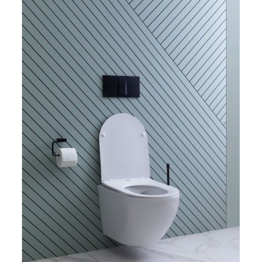 Подвесной безободковый унитаз Aquanet Cetus 2.0 W LX-1901 (243541), крышка микролифт Slimseat, цвет белый