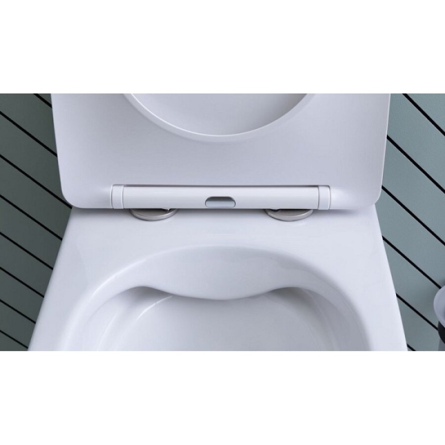Подвесной безободковый унитаз Aquanet Cetus 2.0 W LX-1901 (243541), крышка микролифт Slimseat, цвет белый